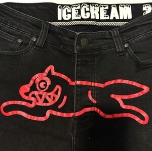 Ice cream Stress Black Running Dog Jeans